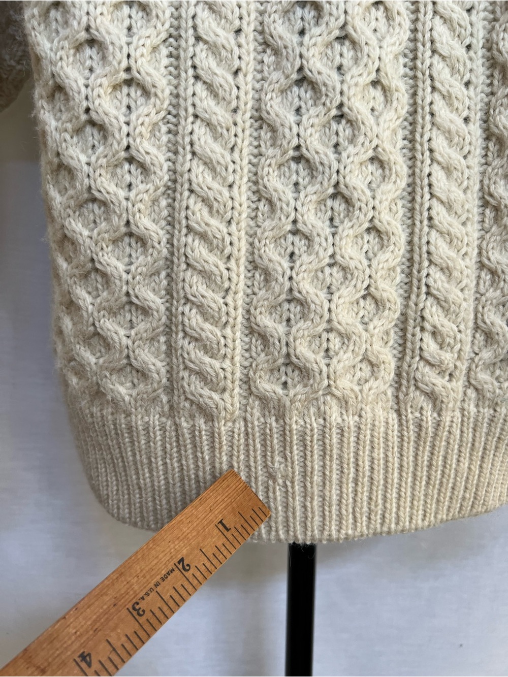 Aran Crafts Cream Cable-Knit Button Cardigan with Pockets - Picture 13 of 15